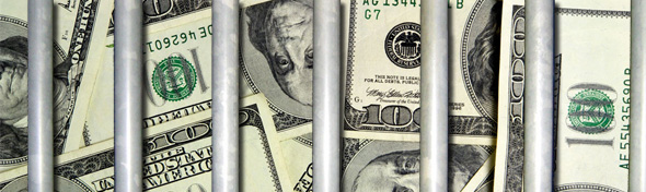 Money behind bars.